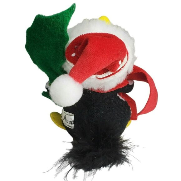 2009 Annalee Christmas Penguin Holly Berry Red Scarf Santa Hat Holiday Retired - Picture 5 of 13